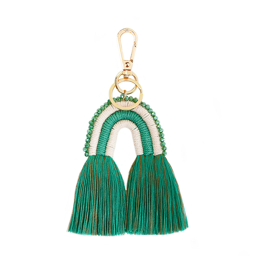 Wholesale Tassel Keychain Rice Bead Rope Weaving Manual Weaving